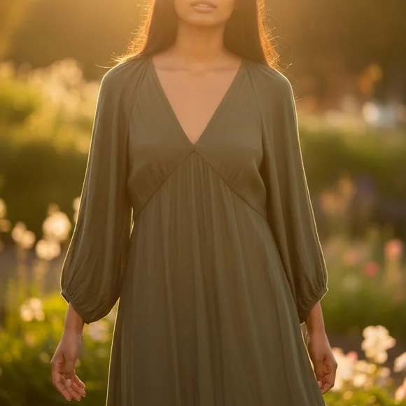 Banana Republic Olive Long Sleeve Dress - Picture 4 of 10